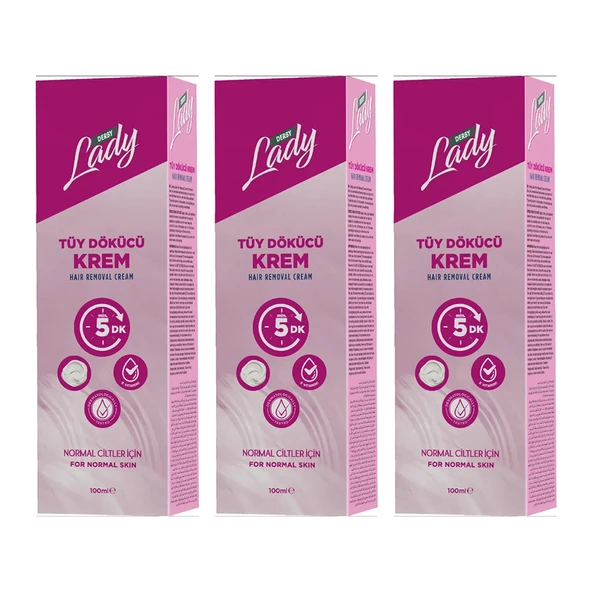 Derby Lady Tüy Dökücü Krem Normal Ciltler İçin 100 ml x 3 Adet ürün görseli 1