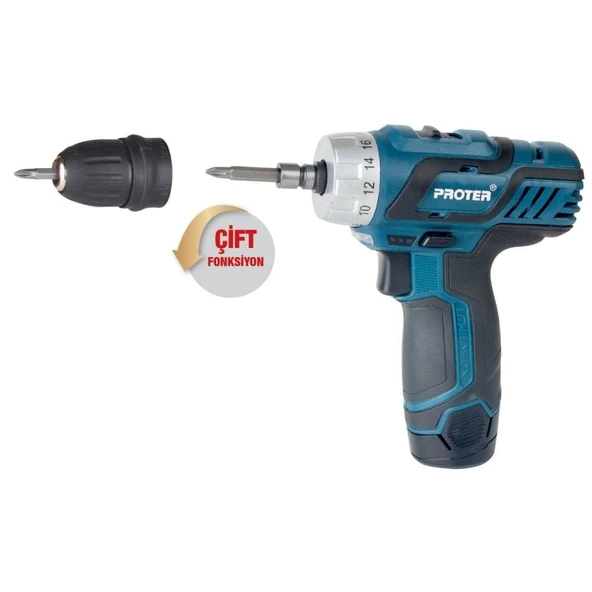 Proter  PST 222 PLUS Şarjlı Vidalama Tornavida 12.0 V ürün görseli 1