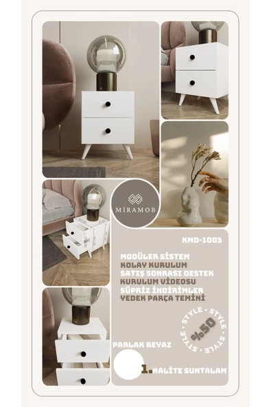 Projemob MİRAMOB KOMODİN ÇOK AMAÇLI DOLAP - Resim 6