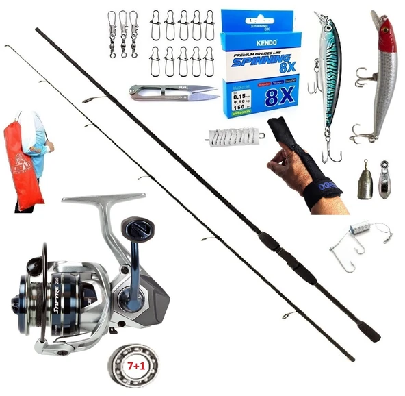 Okuma Safyre 4000 270cm 20-40gr Remixon Double Black Rapala Maket Balık Spin Olta Takımı Seti ürün görseli 1