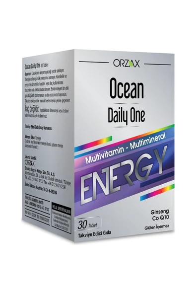 Orzax Daily One Energy 30 Tablet - Takviye Edici Gıda ürün görseli 1