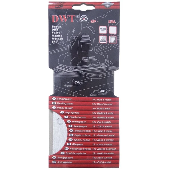 DWT SP-320SSL Dikdörtgen Delikli Zımpara Kağıdı 93x230mm 320 Kum ürün görseli 1