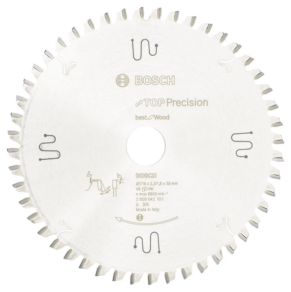 Bosch - Best Serisi Hassas Kesim Ahşap için Daire Testere Bıçağı 216*30 mm 48 Diş ürün görseli 1