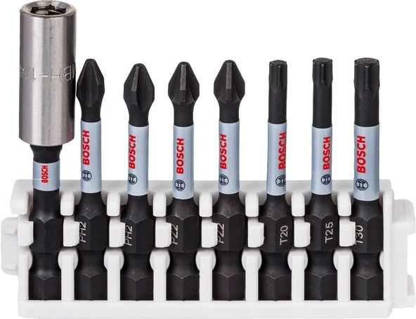 Bosch - Impact Control Serisi Vidalama Ucu 8'li PH2x2/PZ2x2/T20/T30 *50mm + Standart Tutucu *60mm ürün görseli 1