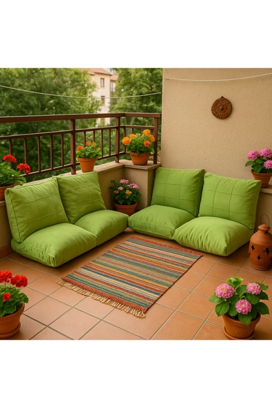 UFUK HOME Yağ Yeşili-Bahçe Minderi,Balkon Minderi ,Petek önü, kreş , Şark Köş.Minderi Modern ve Rahat Tasarım ürün görseli 1