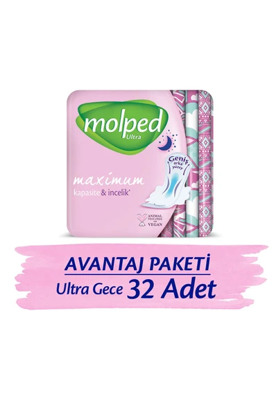 Ultra Hijyenik Ped Gece Avantaj Paketi 32 Adet ürün görseli 1