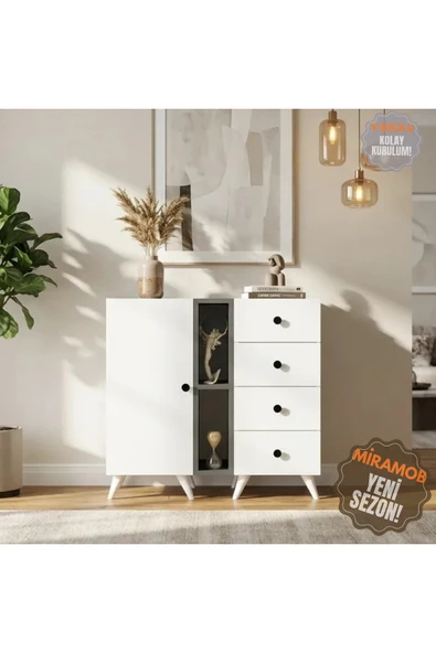 Projemob MİRAMOB MODERN COUNTRY ŞİFONYER ÇEKMECELİ KAPAKLI ürün görseli 1