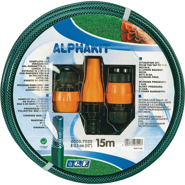 G.F. 8000-7028 Alphakit Hortum Sulama Kiti 1/2'' 15 Metre ürün görseli 1