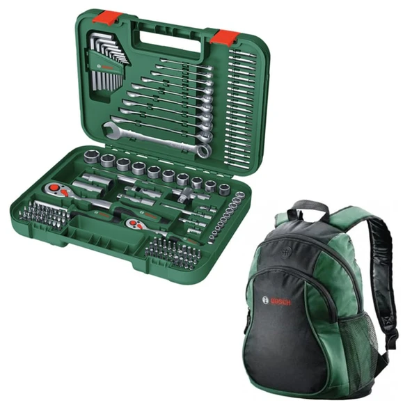 Bosch Çok Amaçlı Montaj Seti 132 Parça - 1600A02Z9B + Bosch Sırt Çantası ürün görseli 1