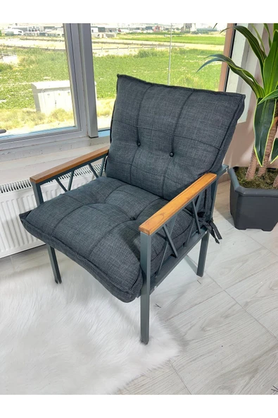 UFUK HOME Miray Berjer Bahçe Takımı, Balkon Takımı, Balkon Bahçe Mobilyaları, Metal Çay Seti, Cafe Sandalye ürün görseli 1