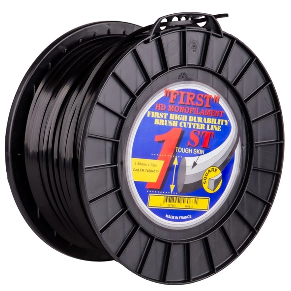 Speed 7430401Y  Misina 3.3mm 92  Metre 4 Köşeli Silikonlu Siyah ürün görseli 1