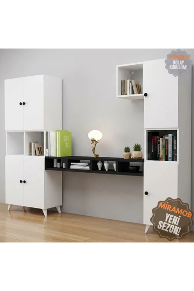 Projemob MiraMob Modern Country Çalışma Alanı- Kitaplık- Çok Amaçlı Dolap ürün görseli 1