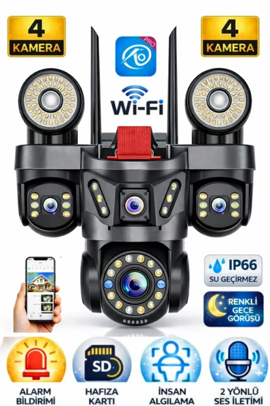 O-kam Pro OK-231Plus Premium 4 Lensli 12 Mp Wifi PTZ Güvenlik Kamerası ürün görseli 1