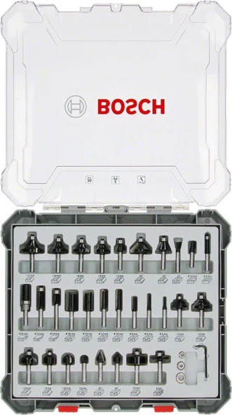 Bosch - Profesyonel 30 Parça Karışık Freze Ucu Seti 8 mm Şaftlı ürün görseli 1