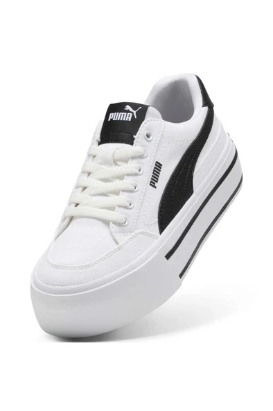 Puma CortClassicVulcFSPlatformWns 402329 01 Kadın Sneaker Ayakkabı Beyaz Siyah 36-40 ürün görseli 1
