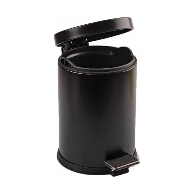 5LT SİYAH PEDALLI METAL ÇÖP KOVASI GO53/01028 ürün görseli 1