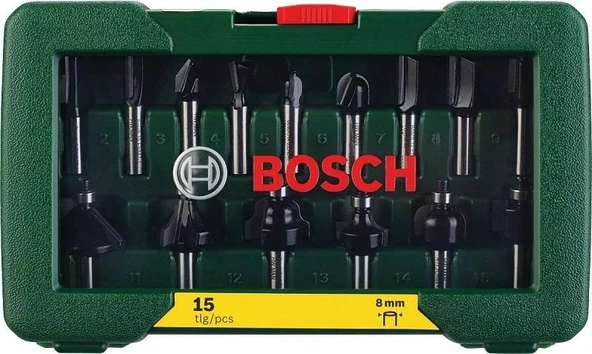 Bosch - 15 Parça Freze Seti 8 mm Şaftlı - Resim 2