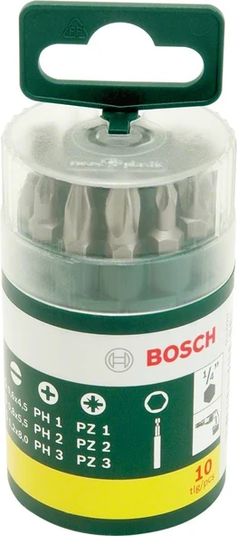 Bosch - 10 Parça Vidalama Ucu Seti (PH+PZ+S) - Resim 2