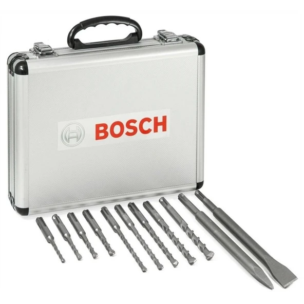 Bosch 11 Parça Çantalı SDS-Plus Kırıcı Delici Ucu ve Keski Seti ürün görseli 1