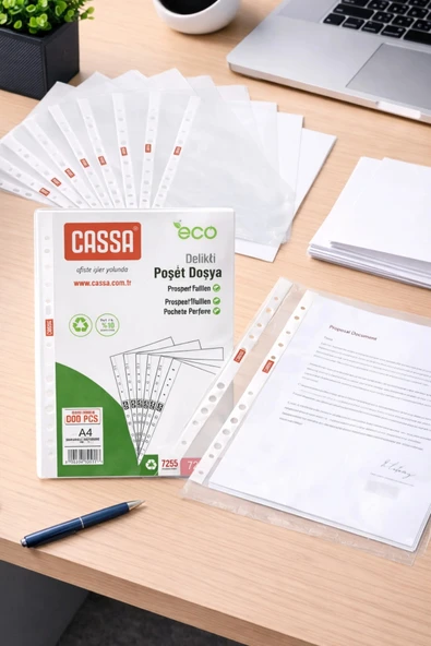 1000 ADET Delikli Poşet Dosya 100'lü X 10paket ürün görseli 1