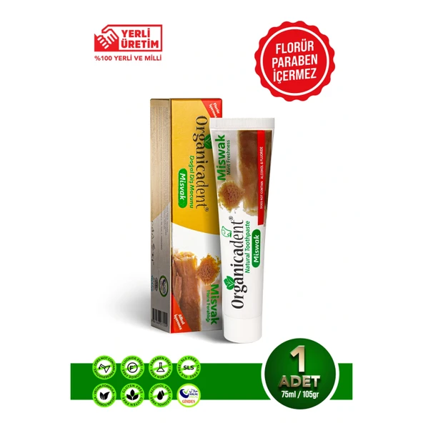 Organicadent Misvaklı Doğal Diş Macunu 75 Ml - GİMDES Sertifikalı ve Florürsüz ürün görseli 1