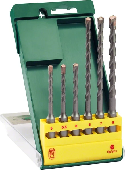 Bosch - SDS-Plus Kırıcı Delici Matkap Ucu Seti 6 Parça (5/5,5/6x110mm 6/7/8x160mm) ürün görseli 1