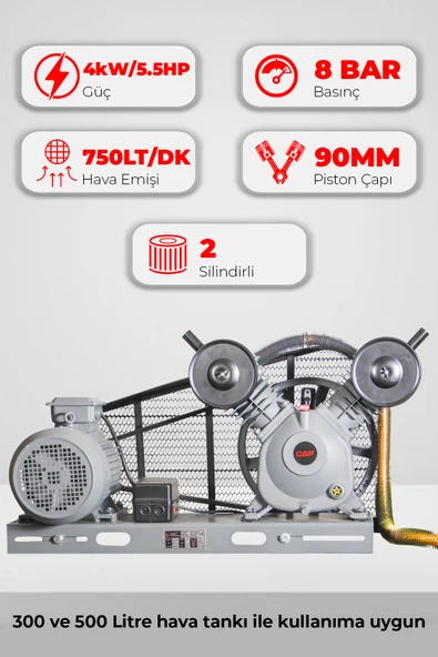 GAP Kompresör   Çift Piston Kafa Grubu 5.5 Hp 8 Bar G2090B ürün görseli 1