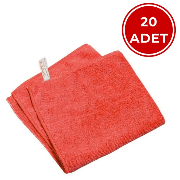 Mulpex Mikrofiber Genel Temizlik Bezi Kırmızı 40X40 cm. - 20 Adet ürün görseli 1