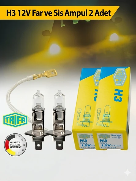 H3 12v 55w Far Ampul Trifa 2 Adet 01658 ürün görseli 1