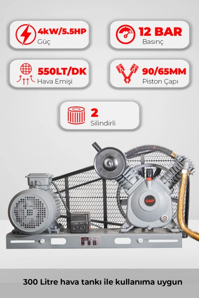 GAP Kompresör Çift Piston Kafa Grubu 5.5Hp 12 Bar GK2090B ürün görseli 1