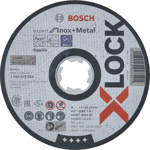 Bosch - X-LOCK - 115*1,0 mm Expert Serisi Düz Inox (Paslanmaz Çelik) Kesme Diski (Taş) - Rapido ürün görseli 1