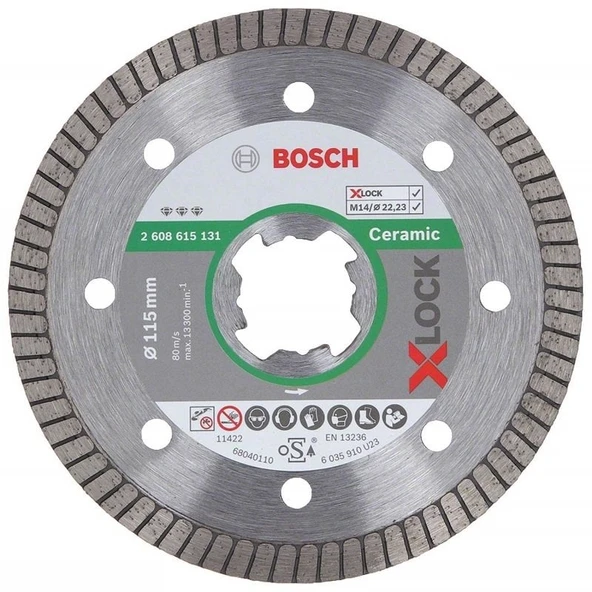 Bosch - X-LOCK - Best Serisi Seramik İçin, Extra Temiz Kesim Turbo Segman  Elmas Kesme Diski 115 mm ürün görseli 1