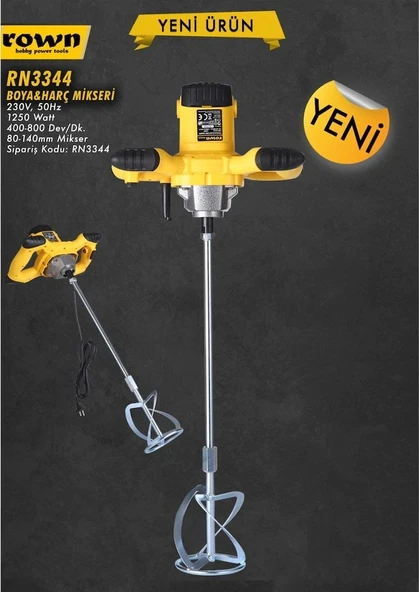 Rown RN3344 Boya ve Harç Mikseri Karıştırıcı 1250W ürün görseli 1