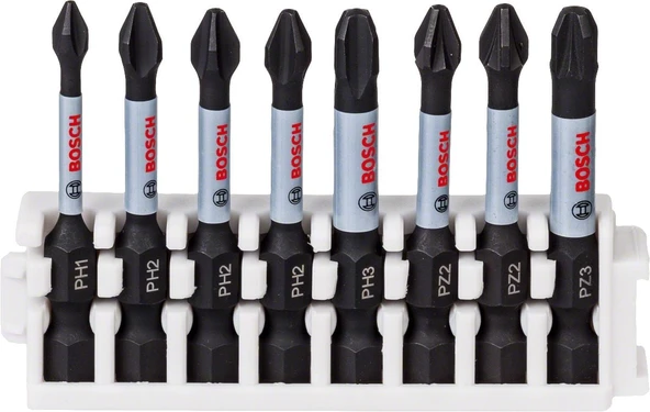 Bosch - Impact Control Serisi Vidalama Ucu 8'li PH1/PH2x3/PH3/PZ2x2/PZ3 *50mm ürün görseli 1