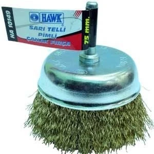 Hawk HA10145 Sarı Telli Pimli Çanak Fırça 50mm ürün görseli 1
