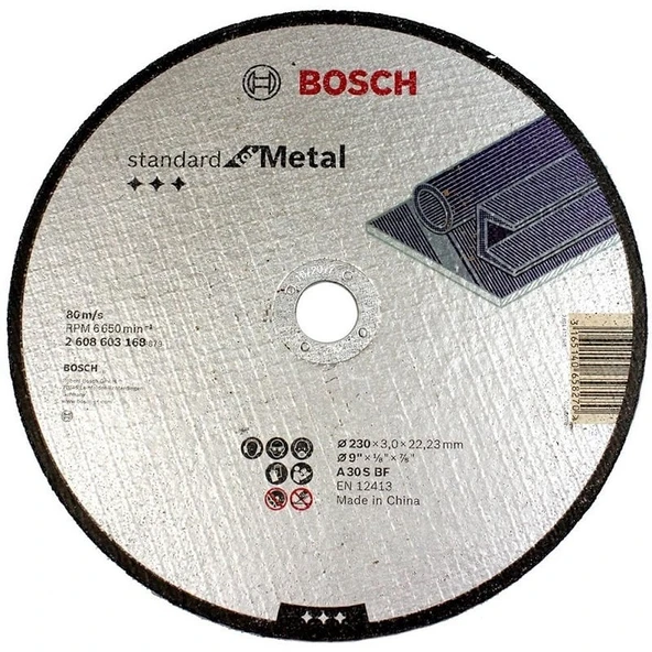 Bosch - 230*3,0 mm Standard Seri Düz Metal Kesme Diski (Taş) ürün görseli 1