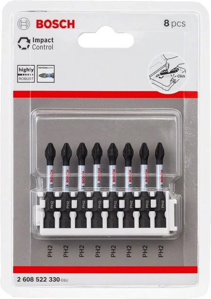 Bosch - Impact Control Serisi Vidalama Ucu 8'li PH2 *50mm ürün görseli 1