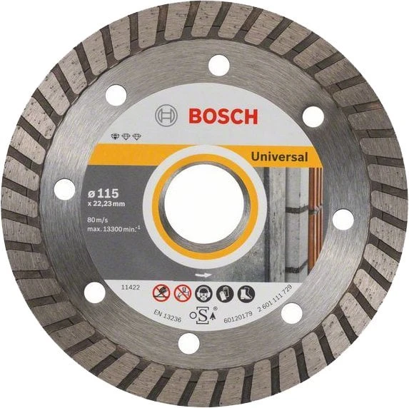 Bosch - Standard Seri Genel Yapı Malzemeleri İçin Turbo Segmanlı Elmas Kesme Diski 115 mm ürün görseli 1