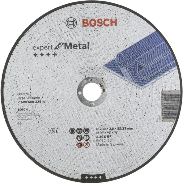 Bosch - 230*3,0 mm Expert Serisi Düz Metal Kesme Diski (Taş) ürün görseli 1