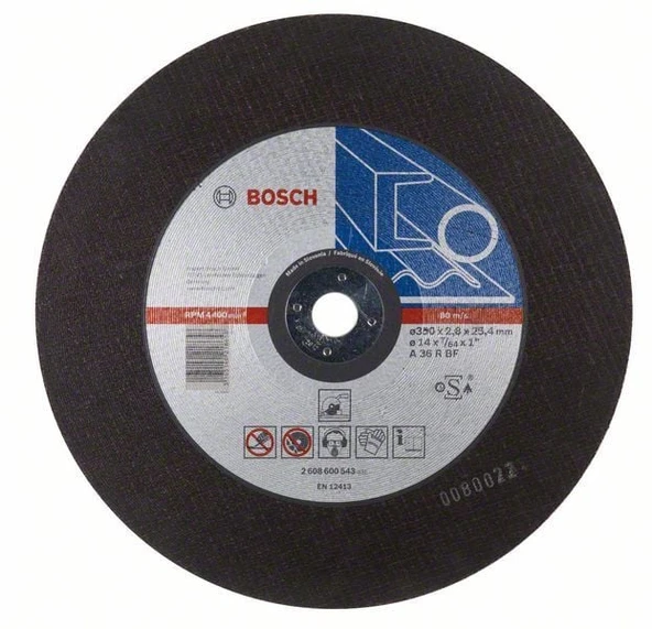 Bosch - 355*25,40*3,1 mm Eko Seri Düz Metal Kesme Diski (Taş) Düz ürün görseli 1