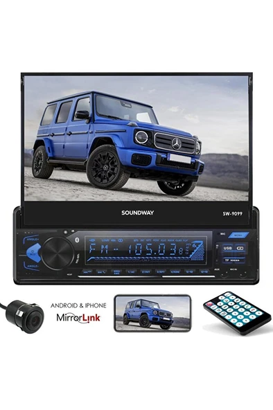 SW-9099 İndash Teyp 7 İnç 4X50 Watt Bluetooth Mirrorlink ürün görseli 1