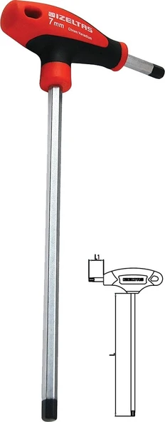 İzeltaş 4920 Allen Anahtar T Tipi Altı Köşe 4mm ürün görseli 1