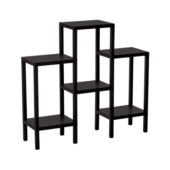 6 RAFLI - SİYAH MODÜLER ÜNİTE PLASTİK 108x100x29 cm GO53/01211 ürün görseli 1