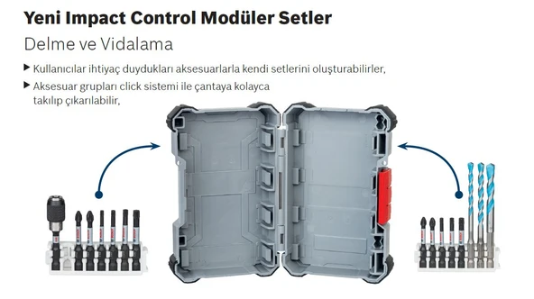 Bosch - Impact Control Serisi Vidalama Ucu 8'li PH1/PH2 x3/PH3/PZ2 x2/PZ3 *25mm ürün görseli 1