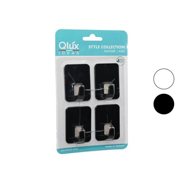 4PCS CLOUD ASKI NO-2 SİYAH - BEYAZ PLASTİK YAPIŞKANLI MONTAJ GO53/01154 ürün görseli 1