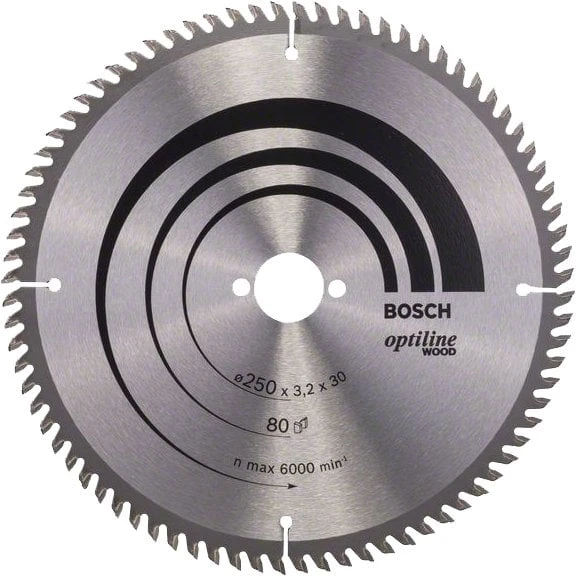 Bosch - Optiline Serisi Ahşap için Daire Testere Bıçağı 250*30 mm 80 Diş ürün görseli 1