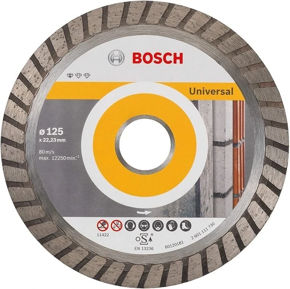 Bosch - Standard Seri Genel Yapı Malzemeleri İçin Turbo Segmanlı Elmas Kesme Diski 125 mm ürün görseli 1