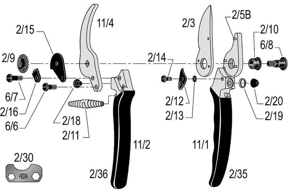 Felco 11 Budama Makası 21cm Sağ By-Pass - Resim 2