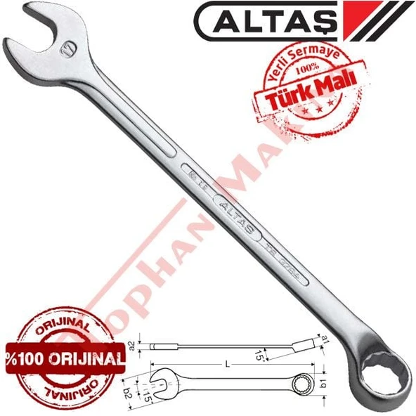Altaş 25mm Kombine Anahtar Uzun Tip ürün görseli 1
