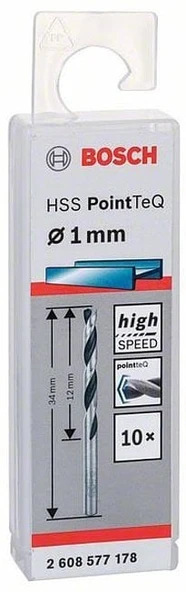 Bosch - HSS-PointeQ Metal Matkap Ucu 1,0 mm 10'lu ürün görseli 1